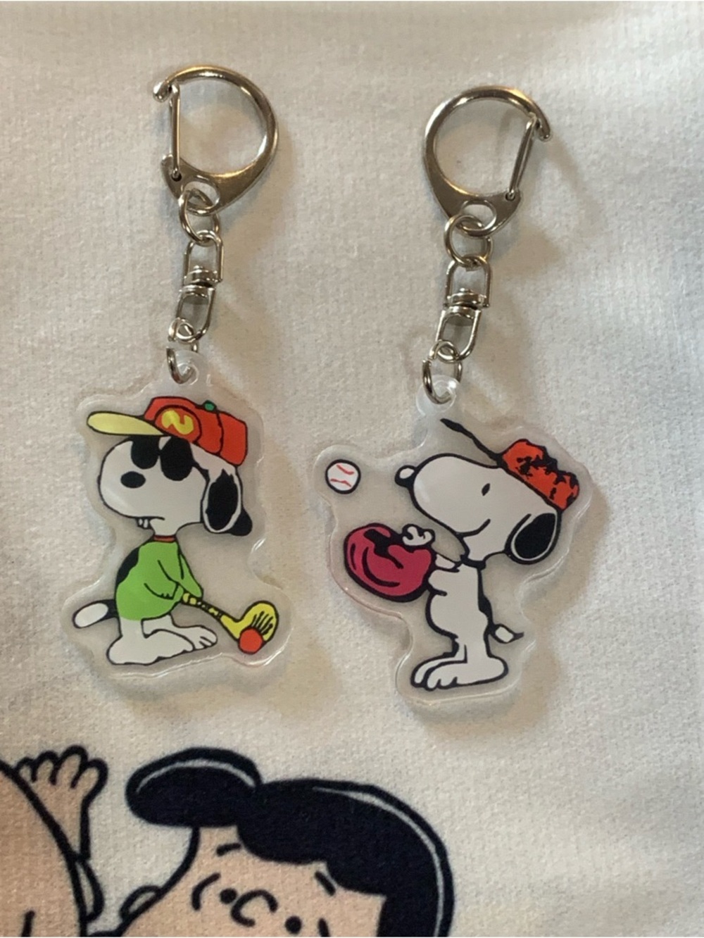 Peanuts: Snoopy Baseball or Golfer Acrylic Keychain Charm - White and Red